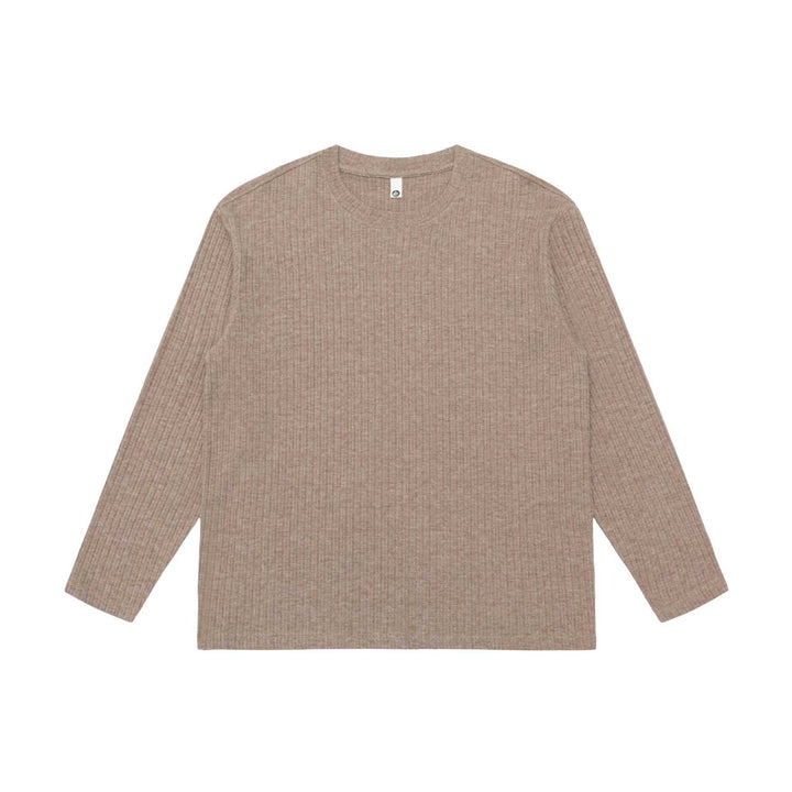 Unisex fine ribbed long sleeve shirt with round neckline and slightly oversized silhouette Mune Fashion