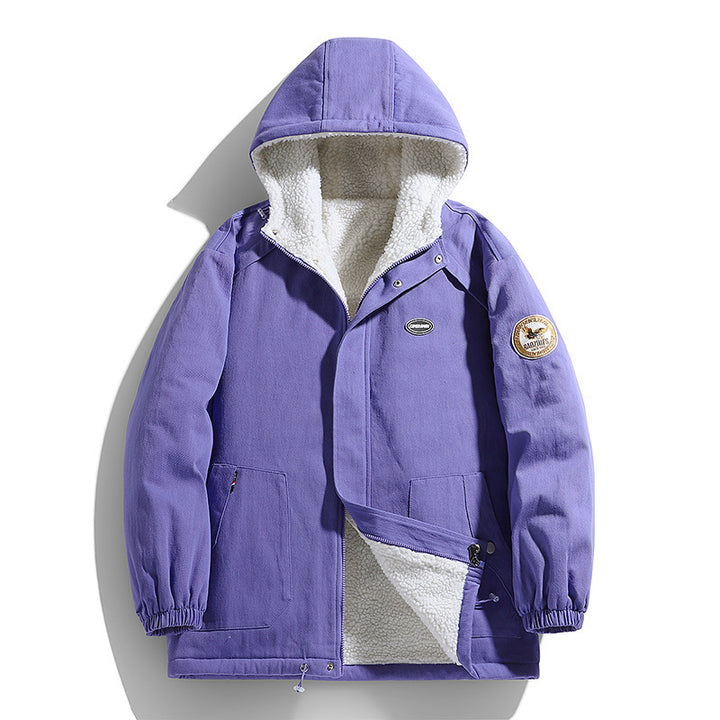 Men's padded canvas parka with Sherpa fleece lining and hood Mune Fashion