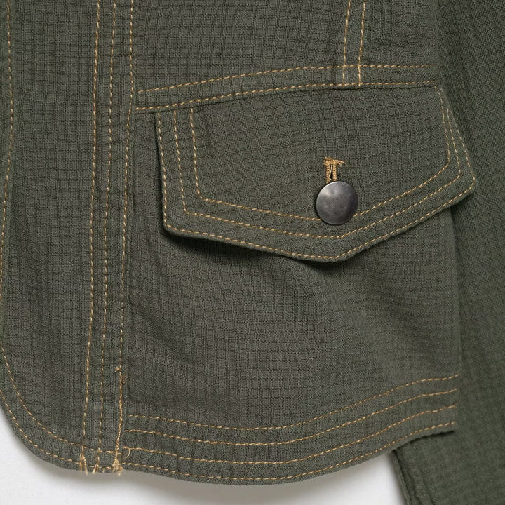 Women's short jacket in military style with stand-up collar and epaulettes Mune Fashion