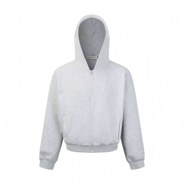Unisex Short cut hooded zip jacket made of heavy French terry with elastic hem and raglan sleeves Mune Fashion