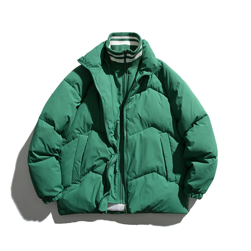 Unisex Padded Quilted Jacket in Boxy Cut with Ribbed Collar and Insulating Lining Mune Fashion