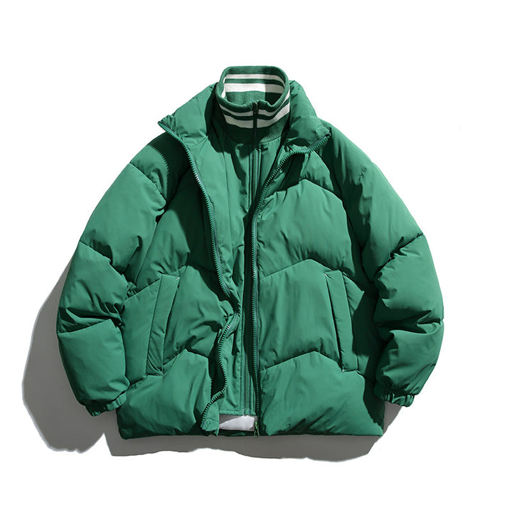 Unisex Padded Quilted Jacket in Boxy Cut with Ribbed Collar and Insulating Lining Mune Fashion