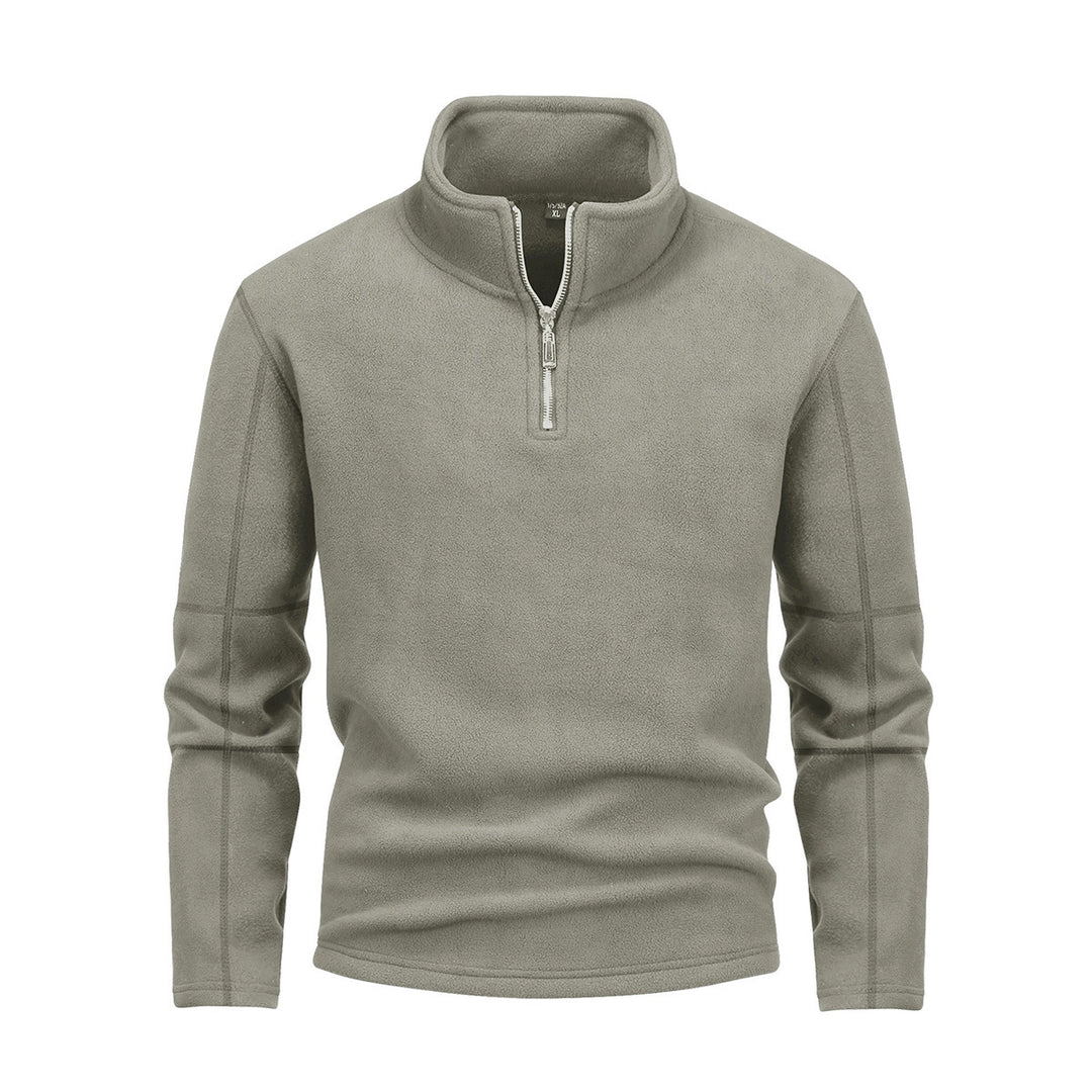 Men's Nano Fleece Half-Zip Pullover with Stand-Up Collar and Fluffy Microfleece Quality Mune Fashion