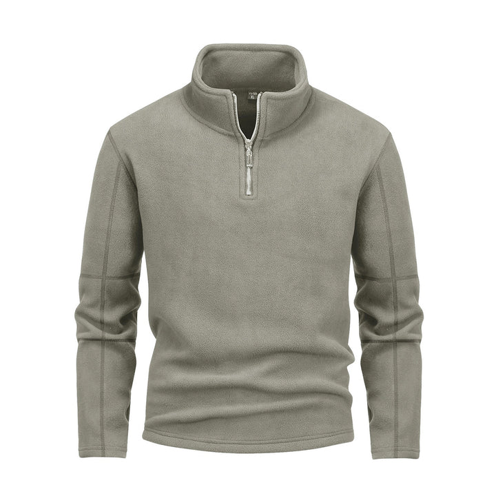 Men's Nano Fleece Half-Zip Pullover with Stand-Up Collar and Fluffy Microfleece Quality Mune Fashion