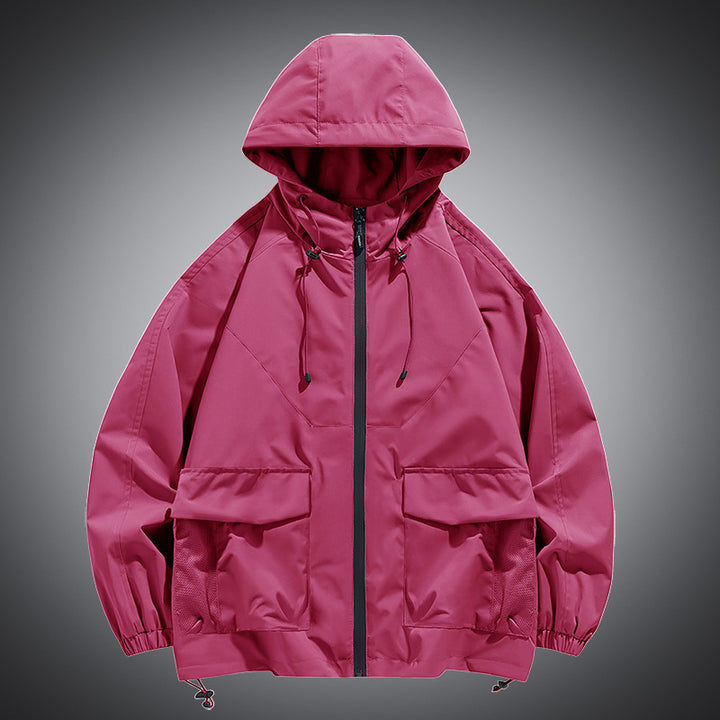 Men's Oversize Hooded Windbreaker with Multi-Pockets, Mesh Inserts and Drawstring Mune Fashion