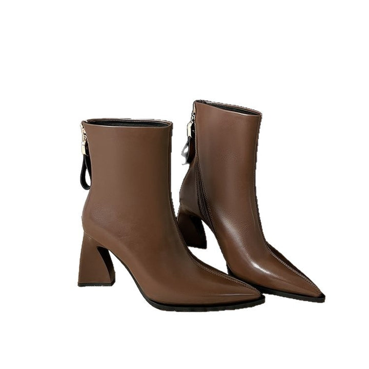 Ladies Elegant Ankle Boots with High Block Heel Mune Fashion
