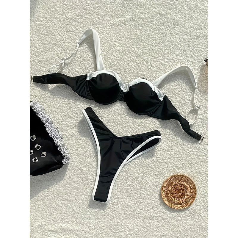 Women's High-Cut Bikini Set with Elegant Push-Up Top Mune Fashion