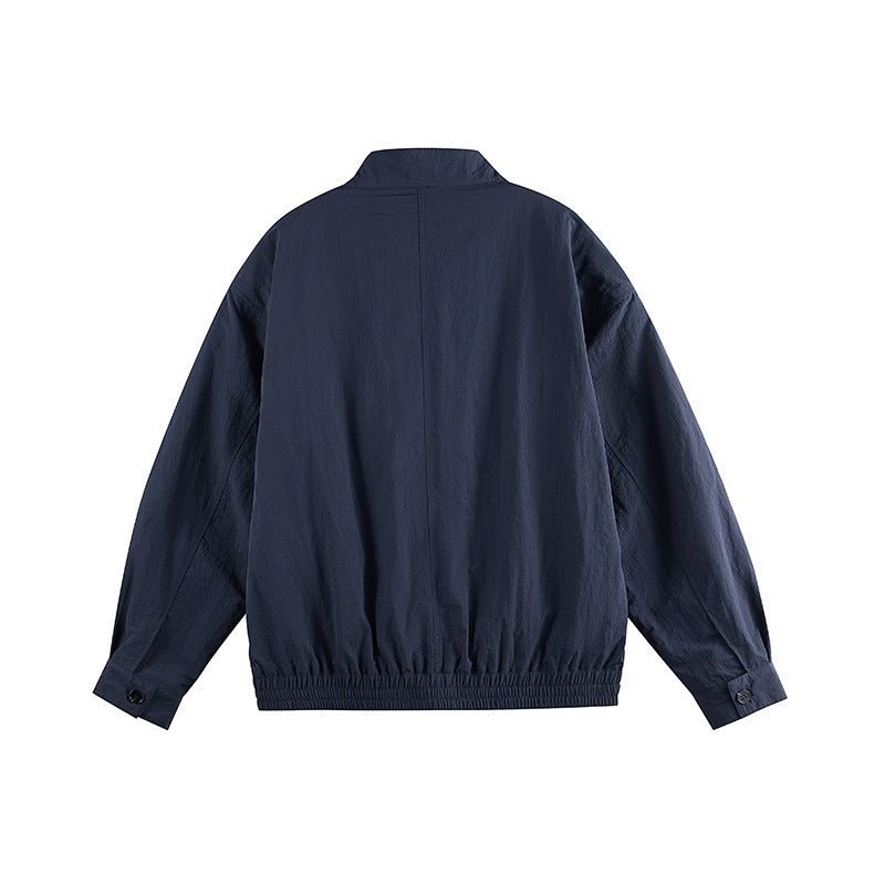 Men's lightweight nylon blouson in boxy cut with stand-up collar and patch flap pockets Mune Fashion