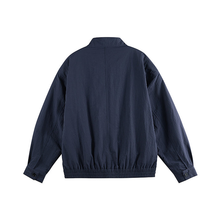 Men's lightweight nylon blouson in boxy cut with stand-up collar and patch flap pockets Mune Fashion