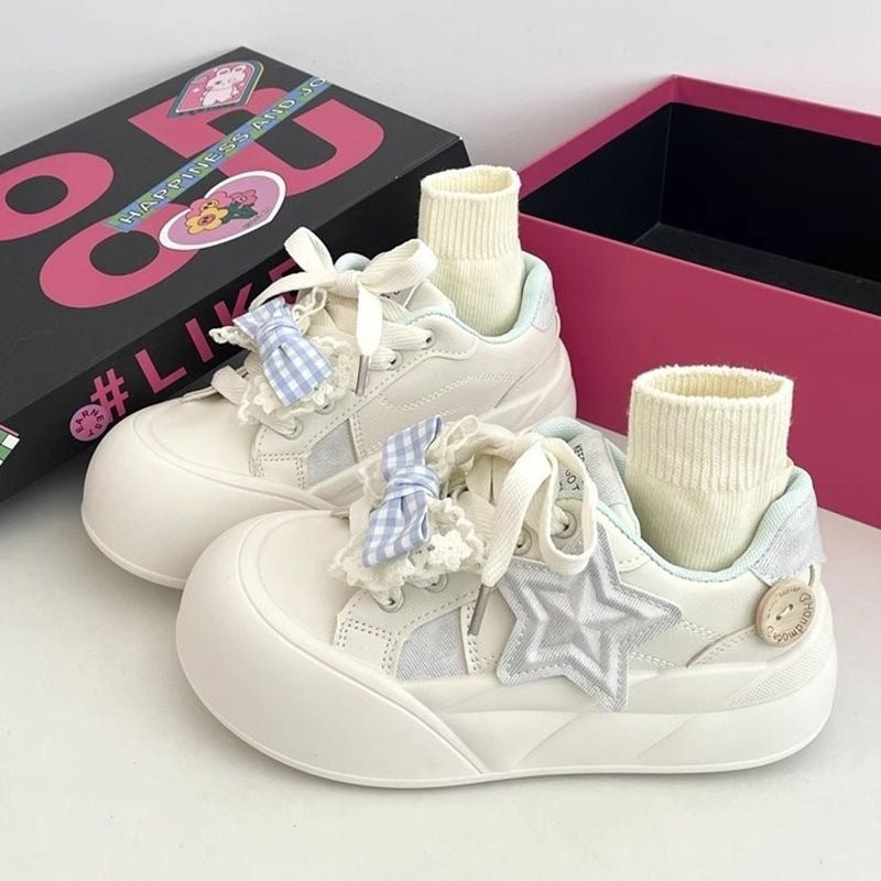 Women's sneakers made of high-quality leather with fashionable sock design by Mune Fashion