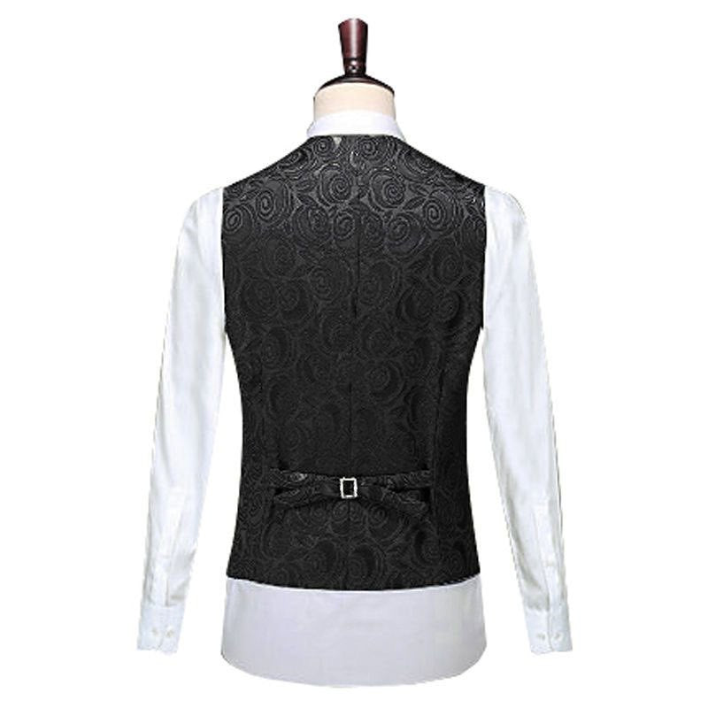 Men's jacquard vest with ornamental structure, pointed hem and satin back Mune Fashion