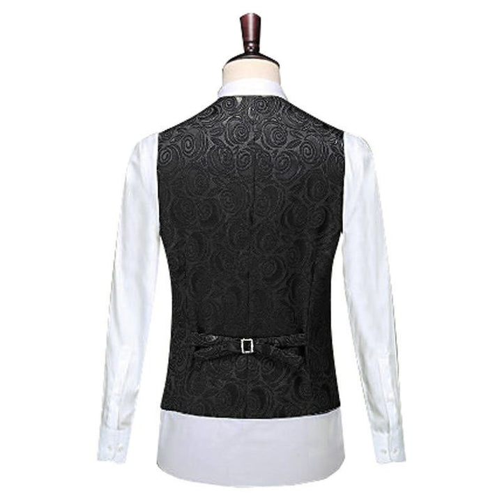 Men's jacquard vest with ornamental structure, pointed hem and satin back Mune Fashion