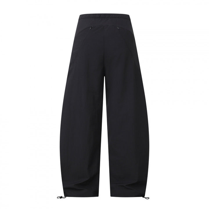 Women's Loose Cargo Pants with Drawstring Waist, Integrated Woven Belt, and Adjustable Cord Closures Mune Fashion
