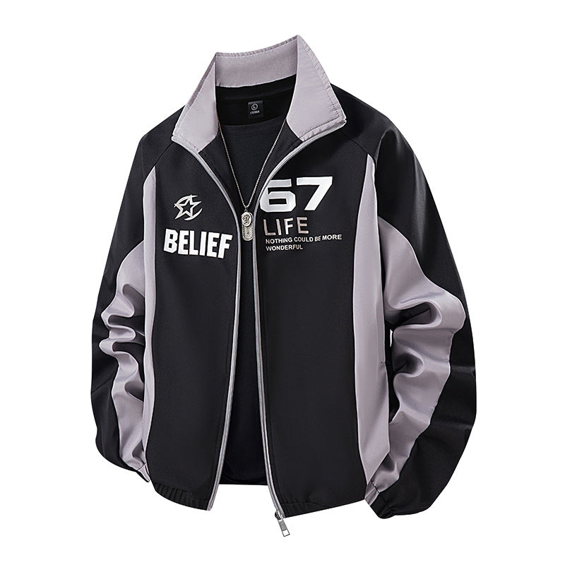 Men's sporty transitional jacket with zipper Mune Fashion
