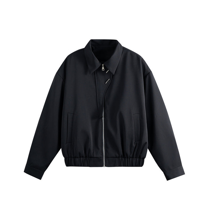 Unisex Lightweight Blouson with Lapel Collar, Hidden Zipper and Elastic Hem Mune Fashion