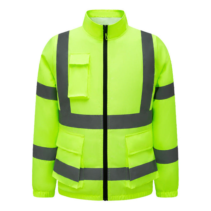 Unisex nano high-visibility warning jacket with reflective stripes and multifunctional outer pockets Mune Fashion