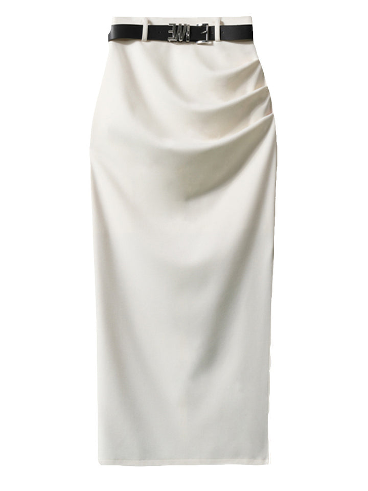 Ladies Elegant Wrap Skirt with Waist Belt Mune Fashion