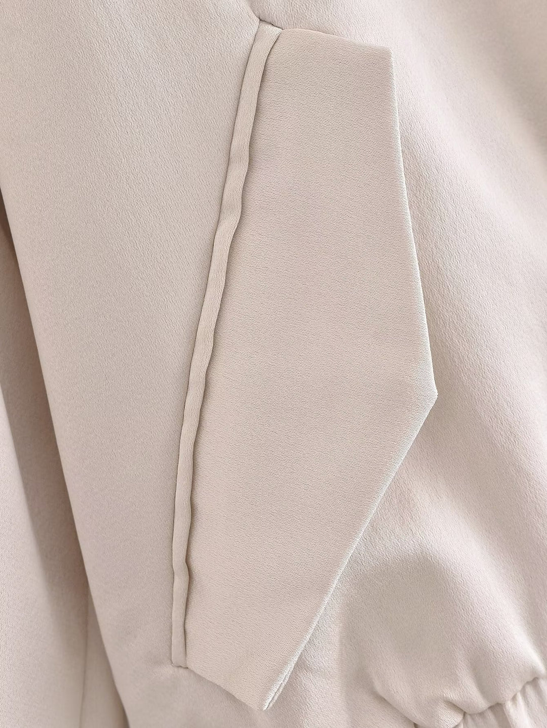 Women's Short Bomber Jacket in Boxy Cropped Cut with Zipper and Arm Pocket Mune Fashion