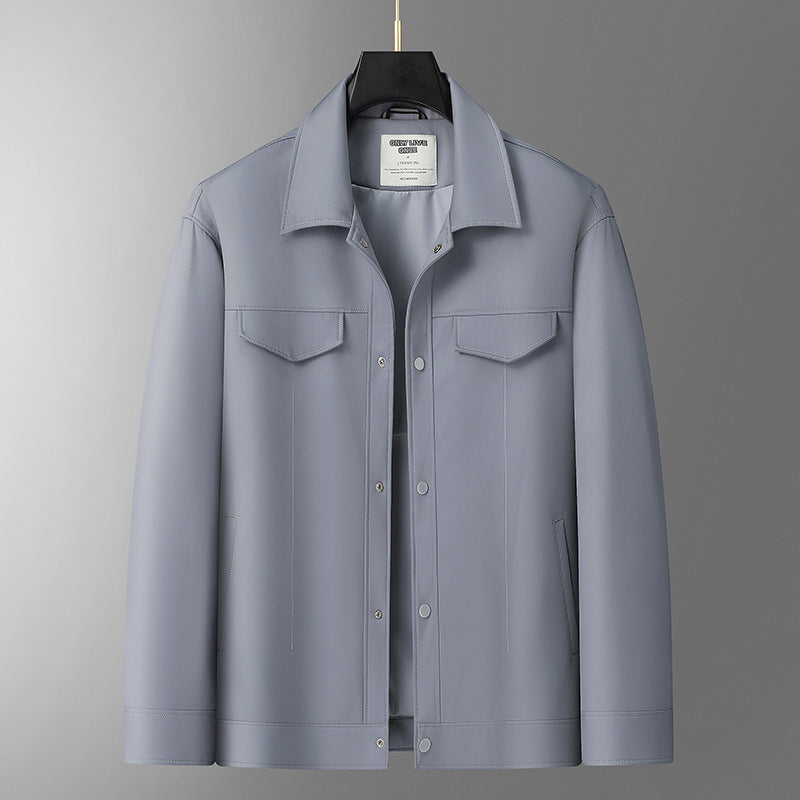 Men's Minimalist Shirt Jacket made of soft Vegan Leather with concealed snap button placket Mune Fashion