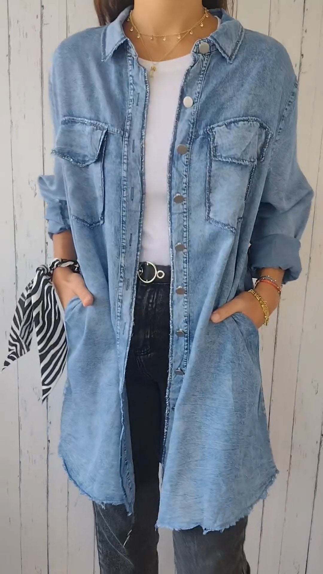 Women's Casual Denim Shirt Jacket