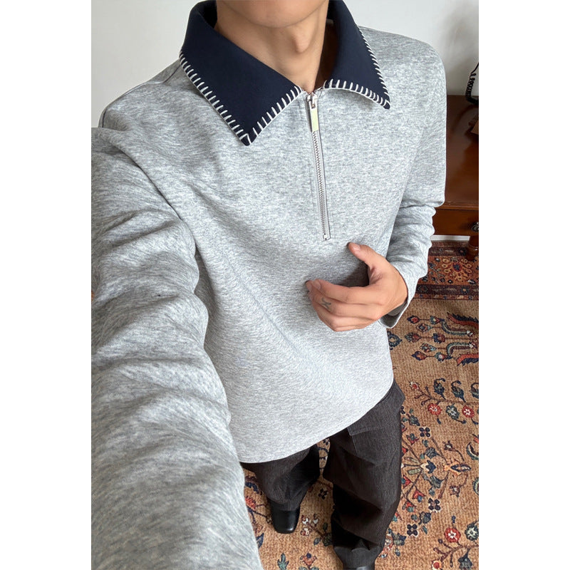 Men's Casual Pullover with Zipper Mune Fashion