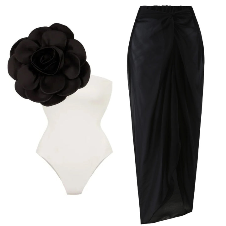 Women One-Piece Swimsuit with Unique Flower Design Mune Fashion