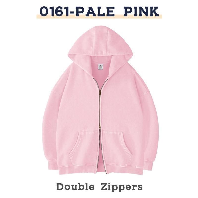 Unisex Oversized Hoodie Jacket with Double Zipper and Kangaroo Pockets Mune Fashion