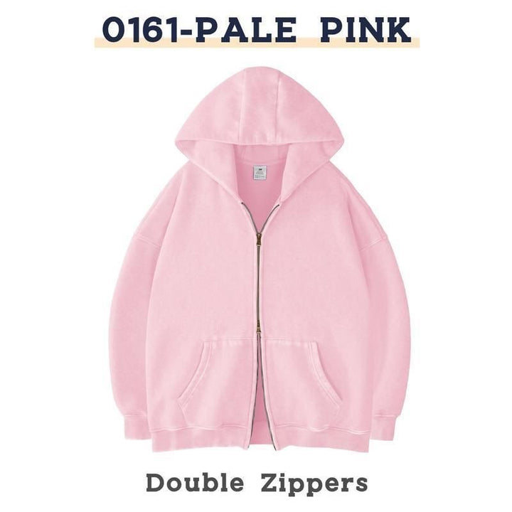 Unisex Oversized Hoodie Jacket with Double Zipper and Kangaroo Pockets Mune Fashion