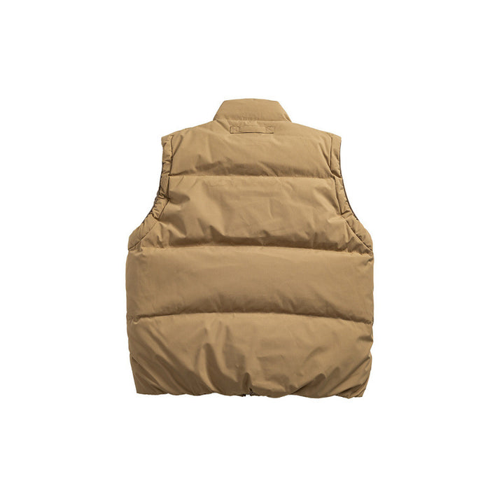 Unisex Padded Stand-Up Collar Vest with Two-Way Zipper and Drawstring Details Mune Fashion
