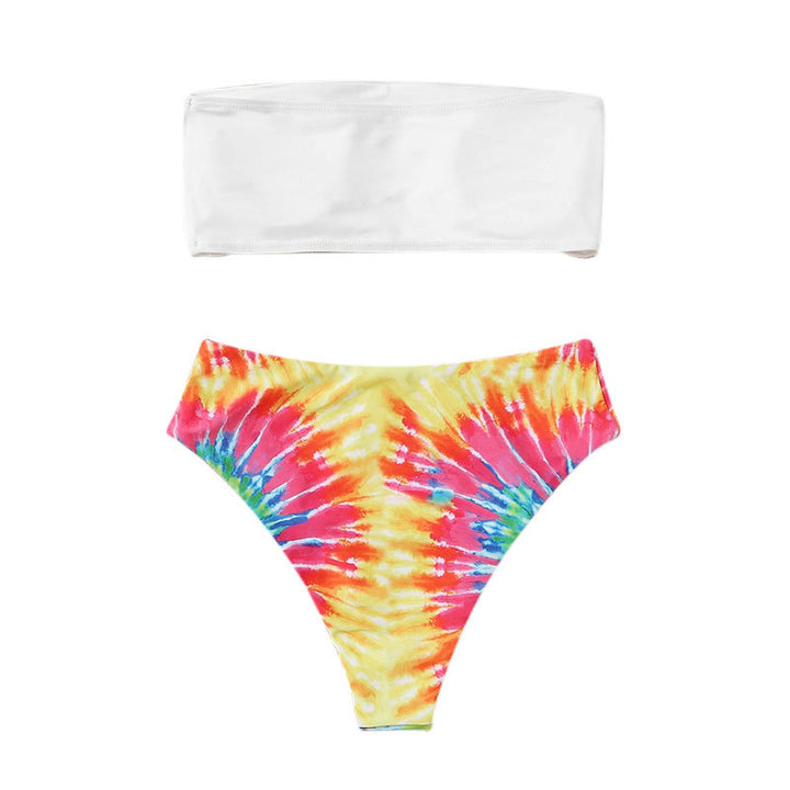 Women's Bandeau Bikini Set with Stylish Tie-Dye Design Mune Fashion
