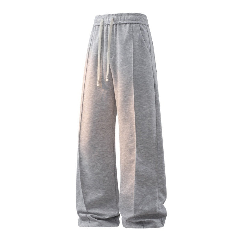 Women's Wide Lounge Jogging Pants with Drawstring, Elastic Waistband & Side Pockets Mune Fashion