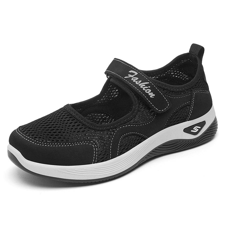Women's breathable Mary-Jane walking shoe with velcro closure, seamless mesh upper and shock-absorbing lightweight sole Mune Fashion
