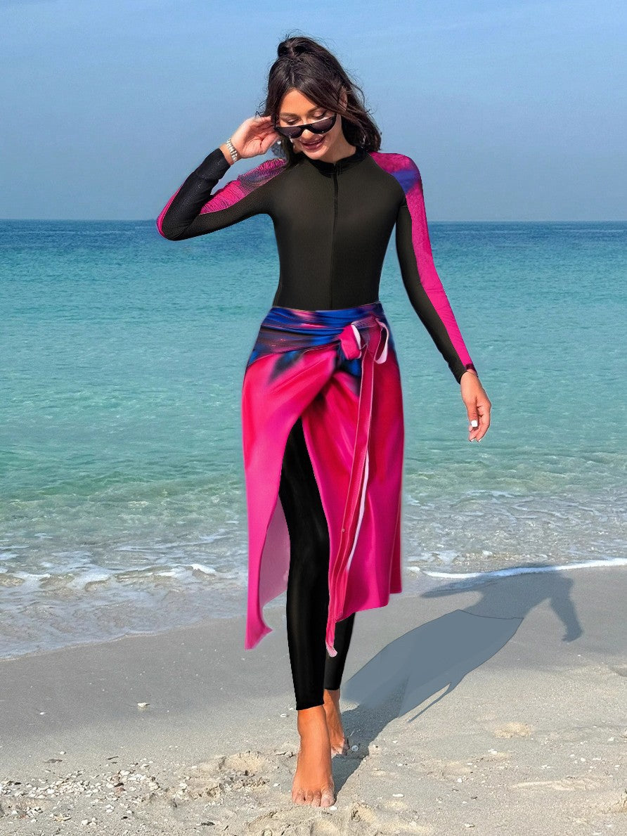 Women's functional sports swimsuit with wrap skirt Mune Fashion