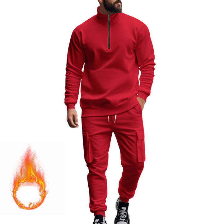 Men's sporty cargo tracksuit with troyer collar Mune Fashion