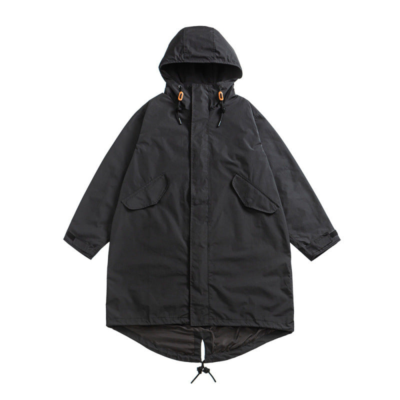 Unisex Oversize Wind and Waterproof Parka with Hood and Fish Tail Hem Mune Fashion