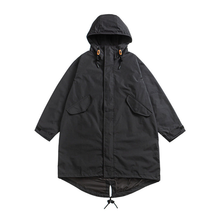 Unisex Oversize Wind and Waterproof Parka with Hood and Fish Tail Hem Mune Fashion