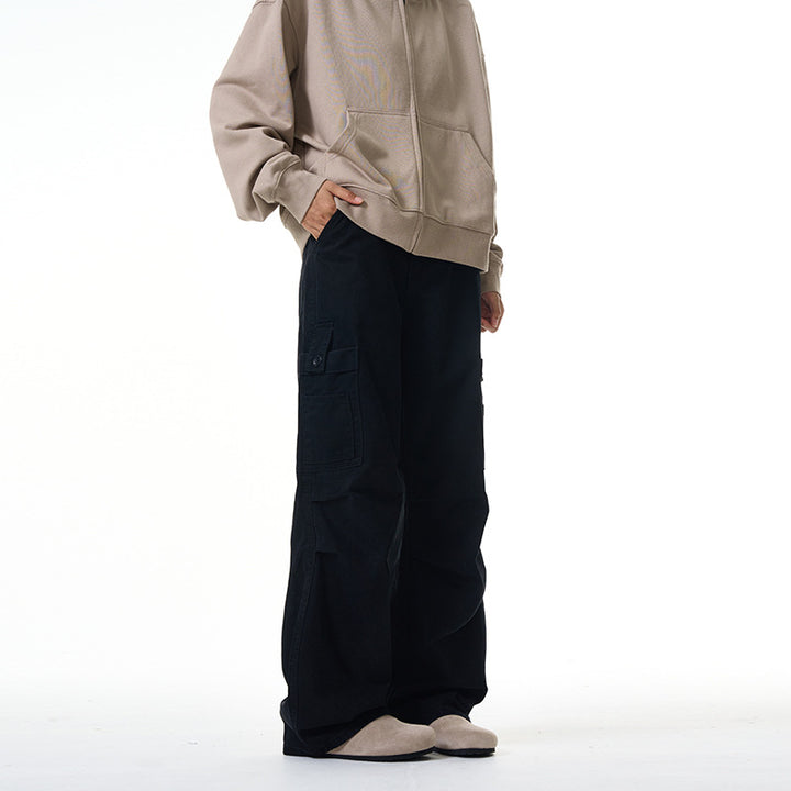 Men's loose-fitting multifunctional cargo pants with large flap pockets and straight wide legs Mune Fashion
