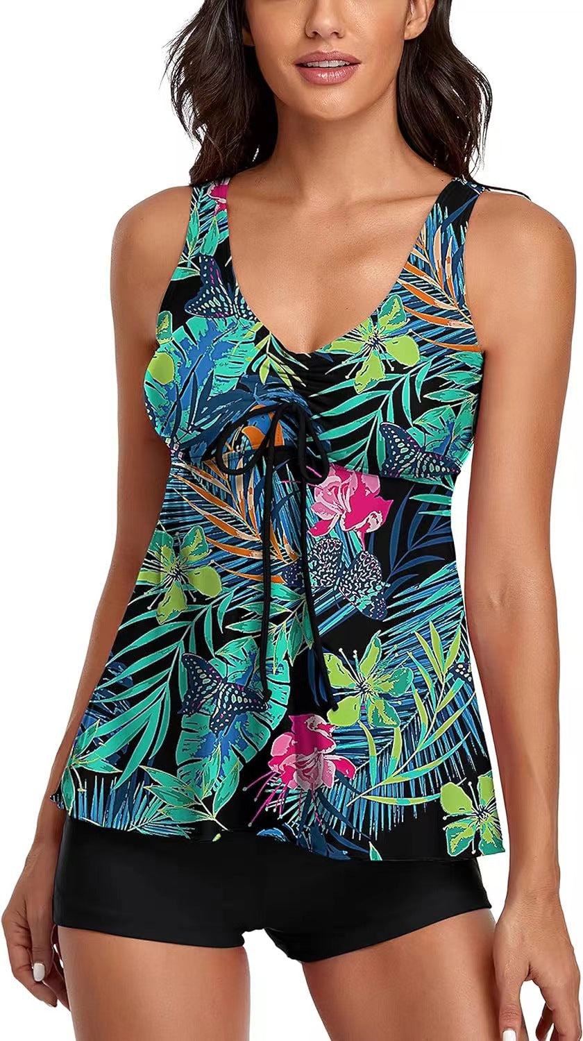 Ladies Floral Tankini Set with Shorts Mune Fashion