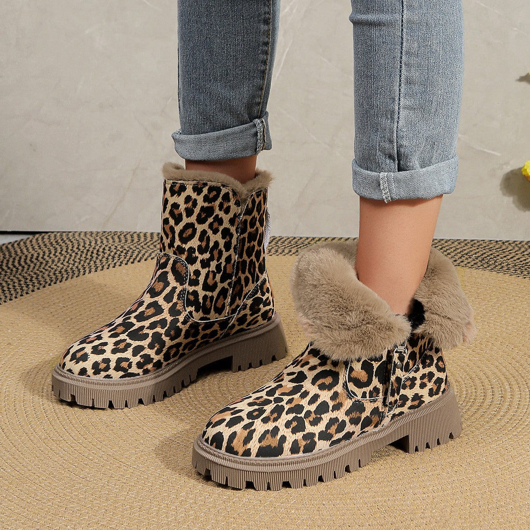 Mune | Elegant Boots With Leopard Print