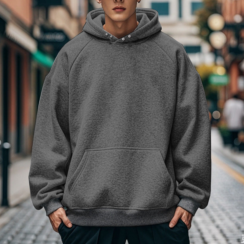 Men's oversized hoodie with kangaroo pocket, raglan sleeves, and ribbed cuffs Mune Fashion