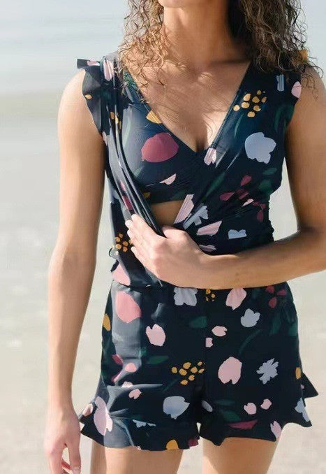 Women's leisure overall with floral design Mune Fashion