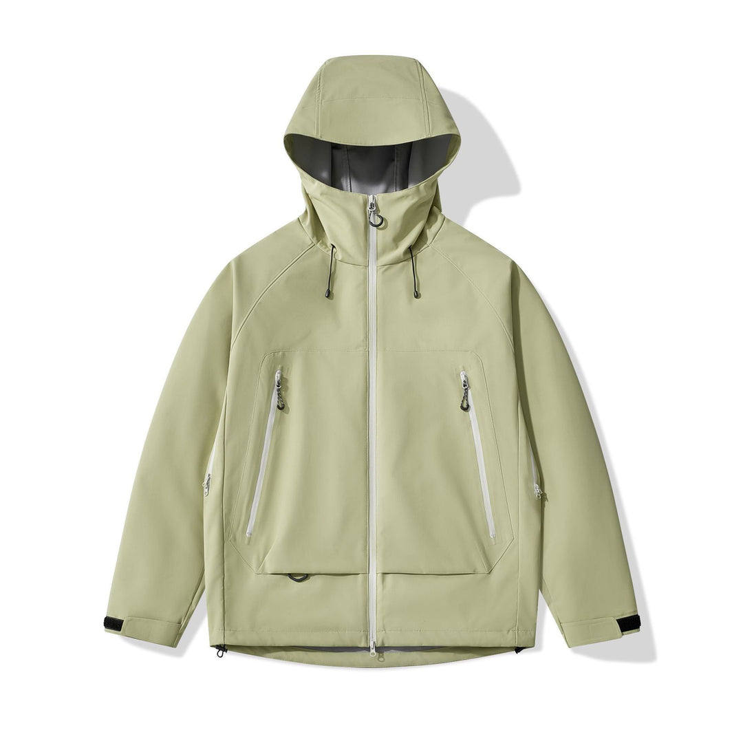 Men's technical insulating softshell jacket with hood and fleece inner collar Mune Fashion