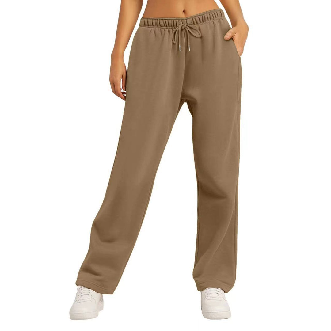 Women's wide High-Waist loungewear jogging pants with elastic waistband drawstring and side pockets Mune Fashion