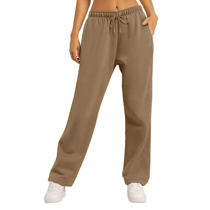 Women's wide High-Waist loungewear jogging pants with elastic waistband drawstring and side pockets Mune Fashion