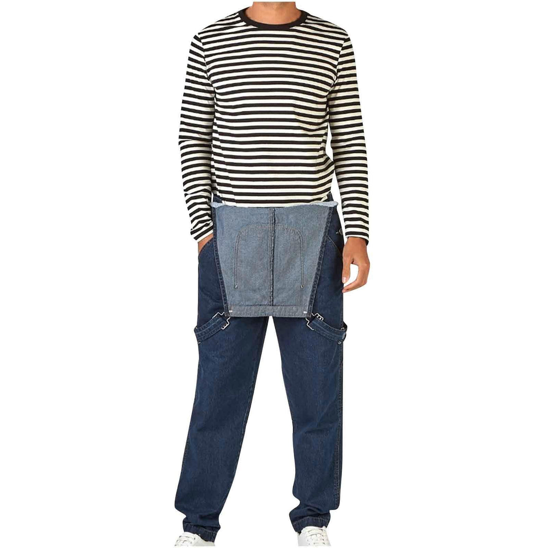 Men's jeans overall with pockets and adjustable straps