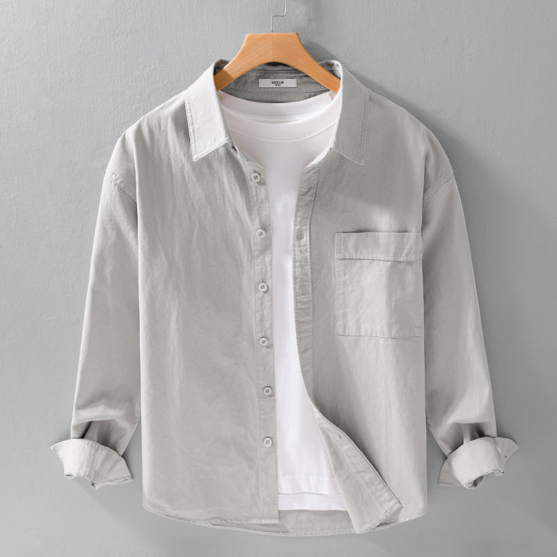 Men's cotton overshirt in relaxed fit with patch chest pocket Mune Fashion