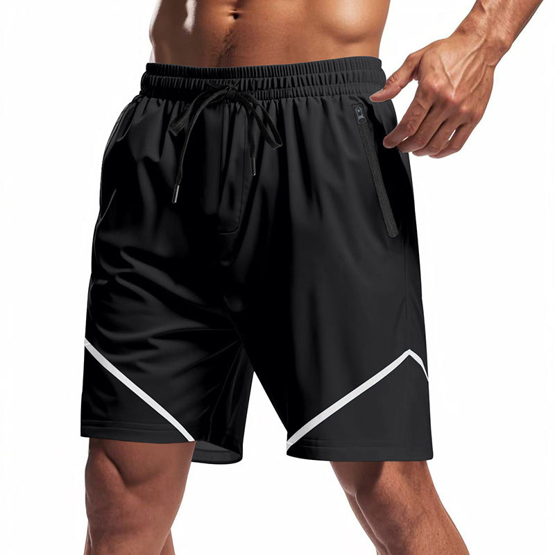 Men's breathable training shorts with zippered pockets and elastic drawstring waistband Mune Fashion