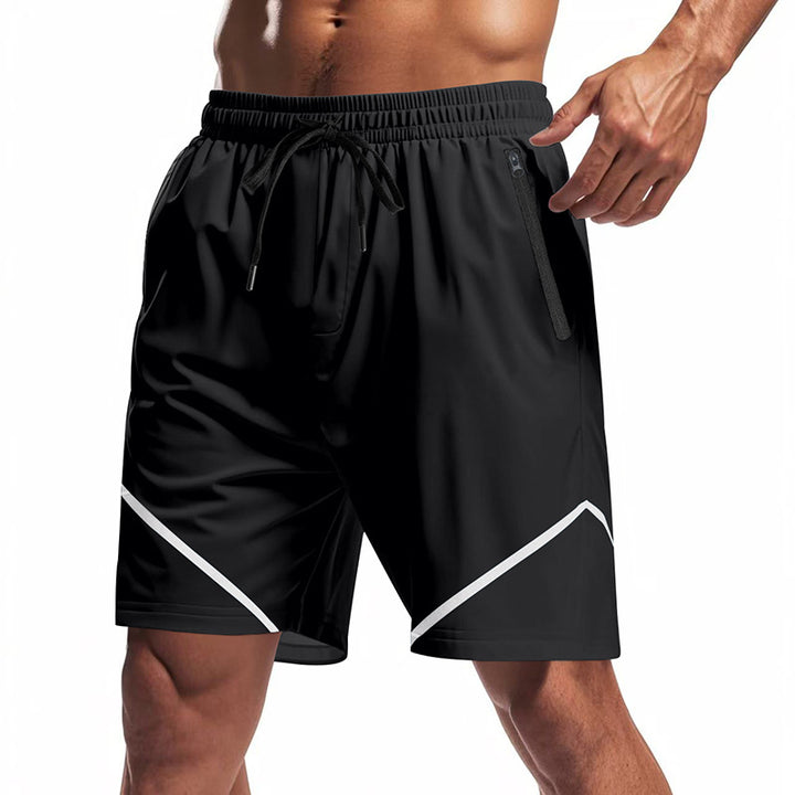 Men's breathable training shorts with zippered pockets and elastic drawstring waistband Mune Fashion
