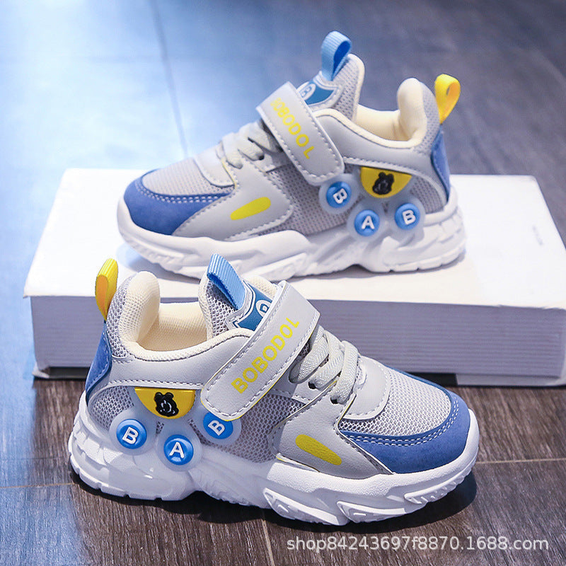 Women's Sporty Children's Sneakers with Practical Velcro Closure and Colorful Appliqués Mune Fashion