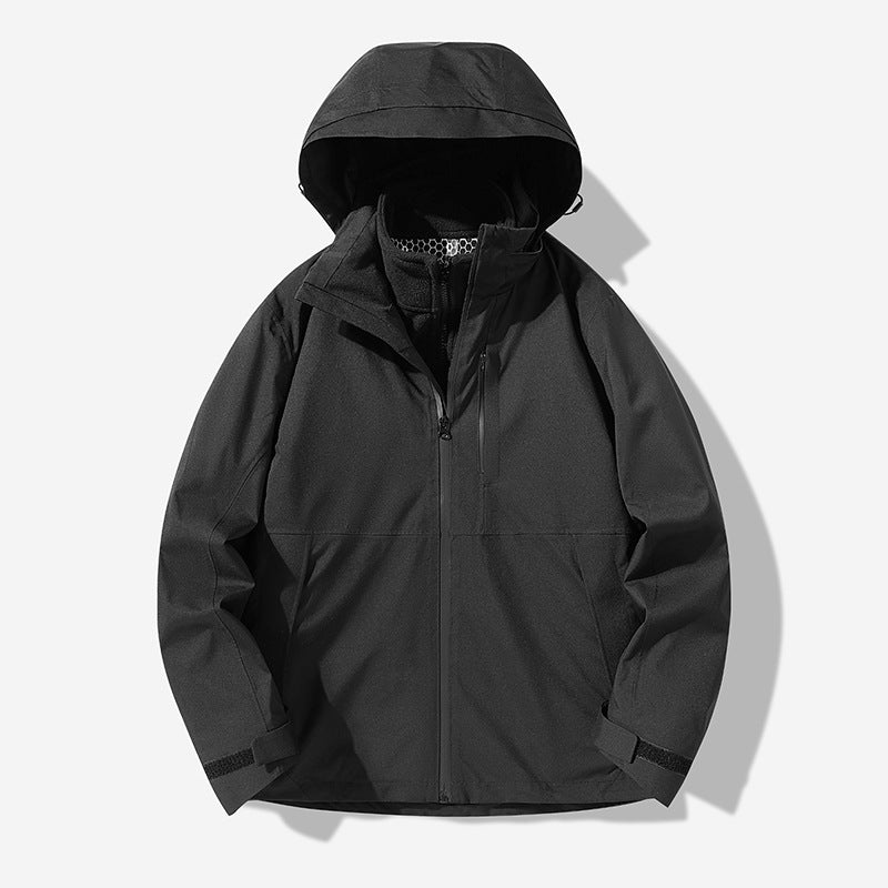 Men's Waterproof Technical Softshell Hybrid Jacket with Integrated Fleece Lining and Adjustable Hood Mune Fashion
